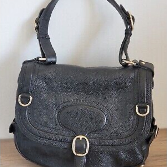 BURBERRY Black Leather Saddle Bag - AUTHENTIC - Picture 10 of 13